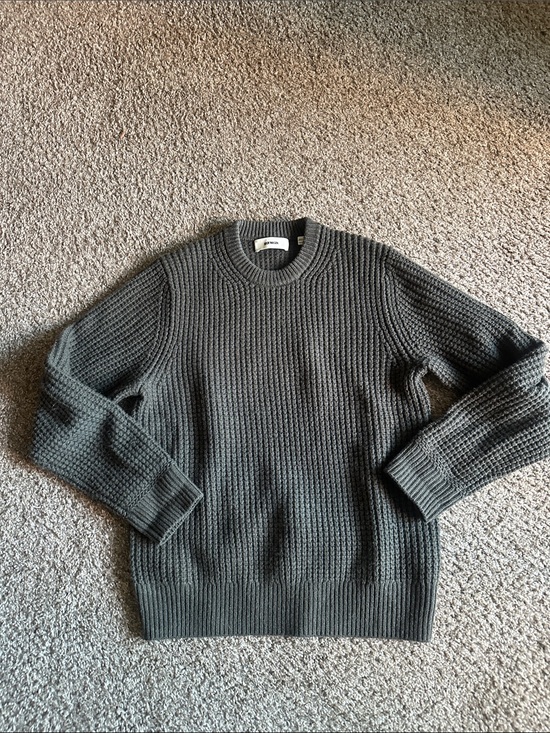 Buck Mason Other - Buck Mason Dark Green Waffle Knit Wool/Cashmere Herdsman Crewneck Sweater